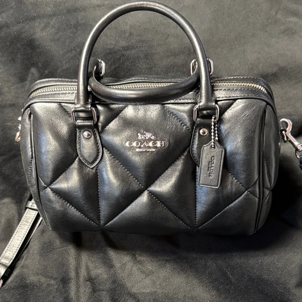 Coach Black Quilted Satchel - Picture 1 of 7